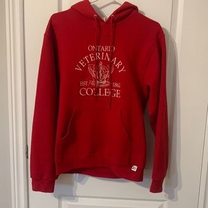 Red Ontario veterinary college hoodie in great condition.